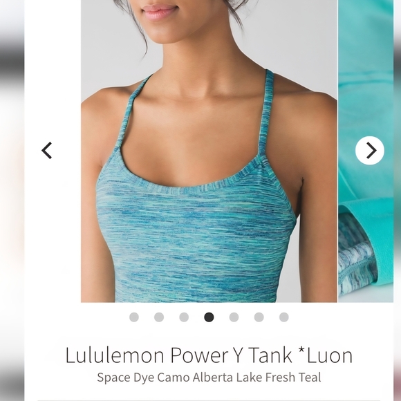 Lululemon Power Y Tank Top Size 4 Blue Teal Stretch Built In Bra Gym Run - Picture 4 of 9